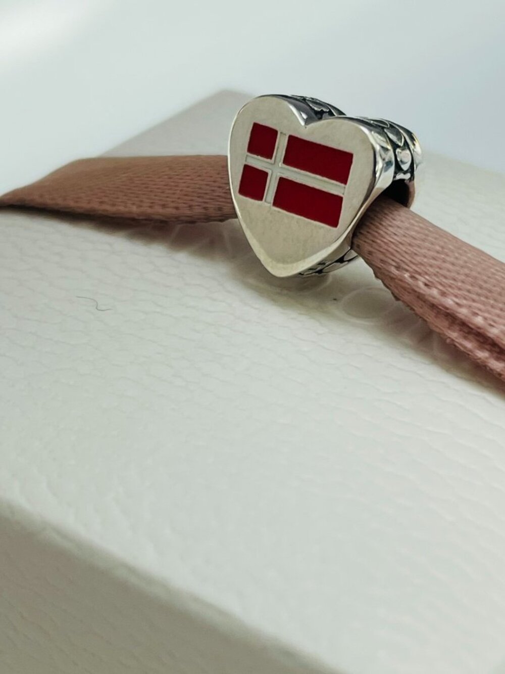 Pandora Denmark Flag I Love Denmark Exclusive Heart Charm